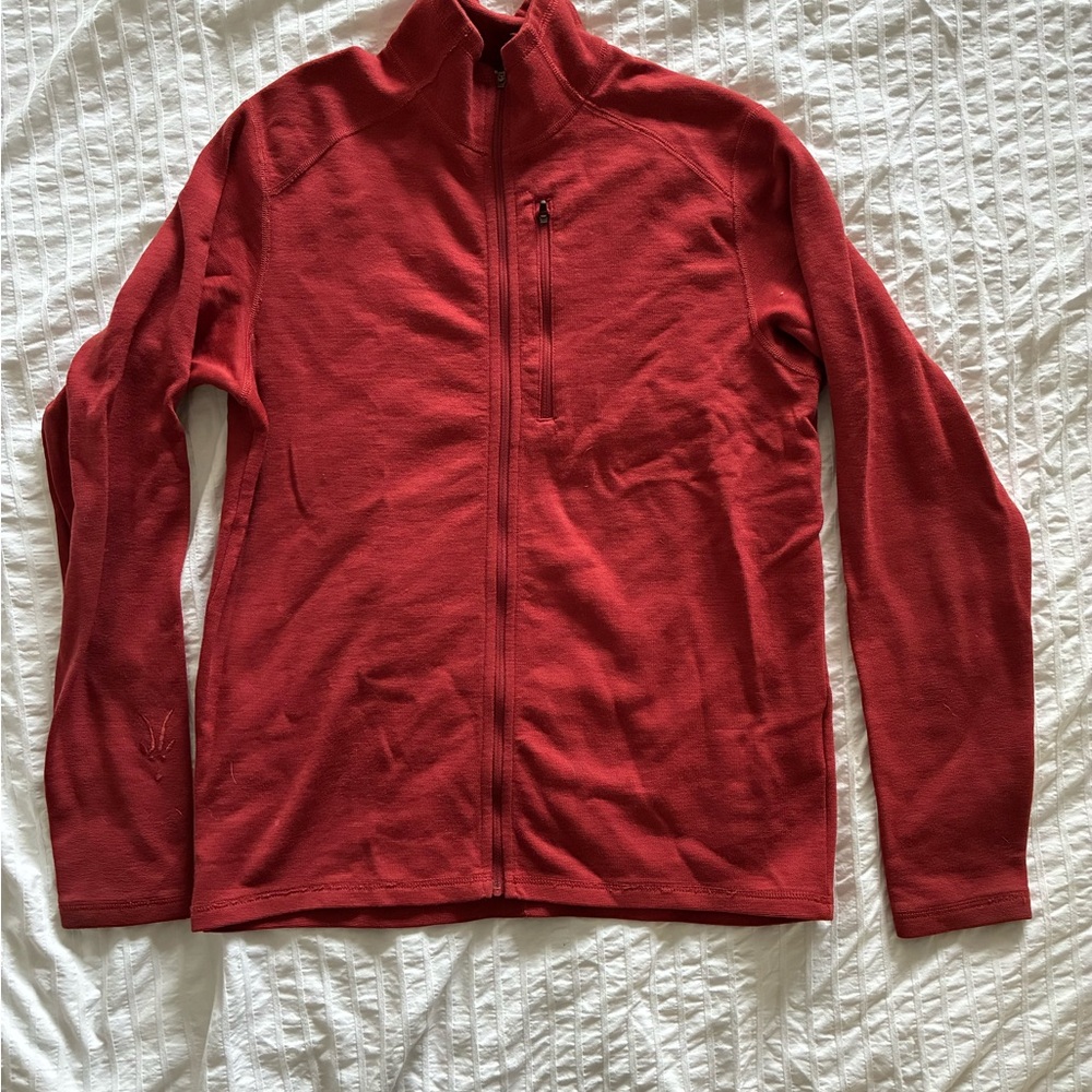 Ibex Crimson Full-Zip Sweater